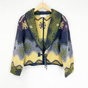 Vintage Casual Corner Tapestry Snowflake Jacket Size Medium